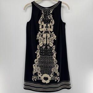 Max Studio Black and Cream Floral Dress